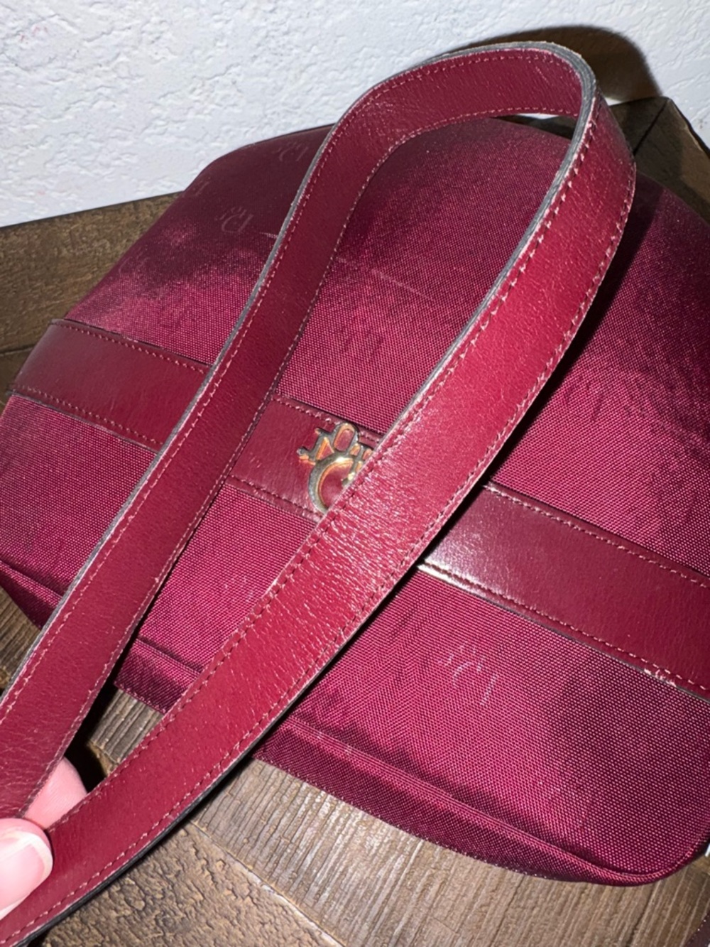 ❤️Dior - Vintage Burgundy Monogram Canvas Crossbody CD Logo Trotter Style - Picture 7 of 12